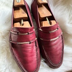 Men's Red Leather Loafers Versace Italian size 10 E